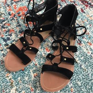 Dolce vita black suede gladiator sandal size 10